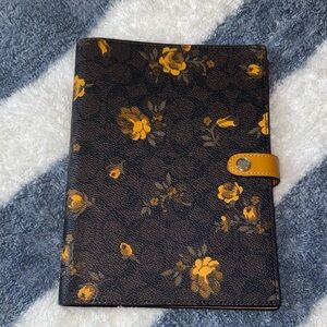 Coach Floral Patterned Notebook Cover with Snap Closure